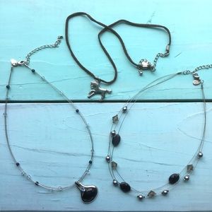 Lia Sophia Necklaces Lot Of 3 Blue Silver Horse